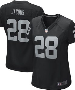 Alternative view of Josh Jacobs Las Vegas Raiders Nike Women's Game Player Jersey - Black/White