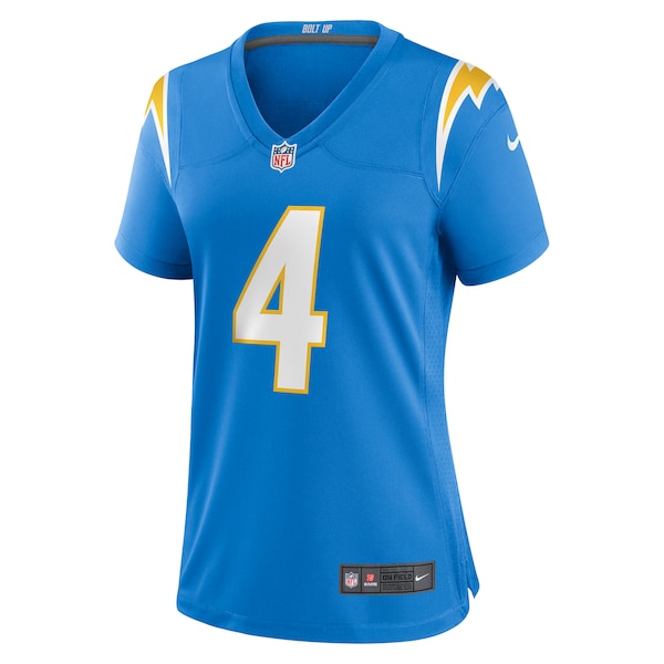 Gus Edwards Los Angeles Chargers Nike Women's Game Jersey - Powder Blue - Image 2