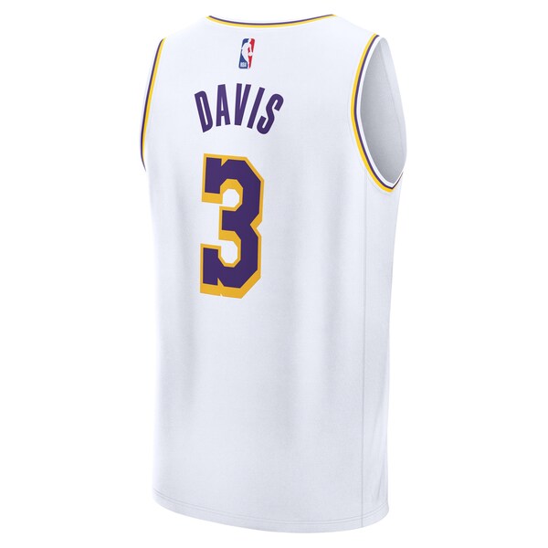 Anthony Davis Los Angeles Lakers Youth Fast Break Replica Player Jersey - Association Edition - White - Image 2