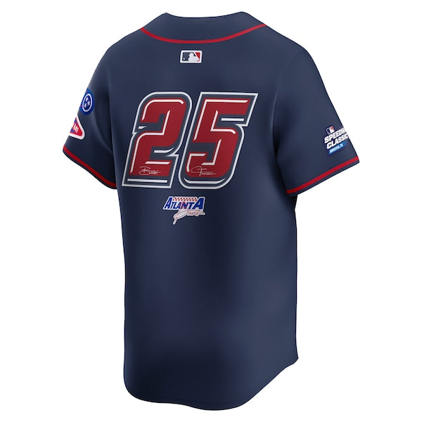#25 Atlanta Braves Nike 2025 MLB Speedway Classic Alternate Limited Jersey - Navy - Image 3