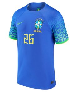 Alternative view of Gabriel Martinelli Brazil National Team Nike 2022/23 Replica Away Jersey - Blue