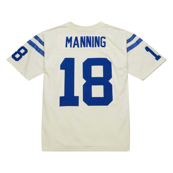 Peyton Manning Indianapolis Colts Chainstitch Legacy Jersey - Cream - Image 4