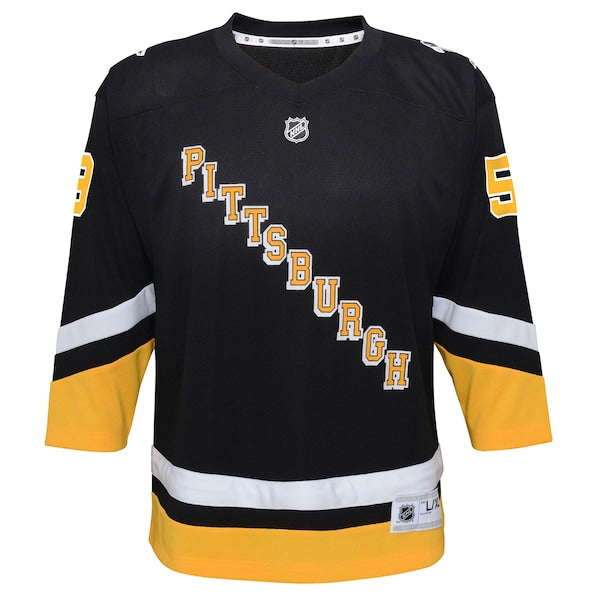 Jake Guentzel Pittsburgh Penguins Youth 2021/22 Alternate Replica Player Jersey - Black - Image 4