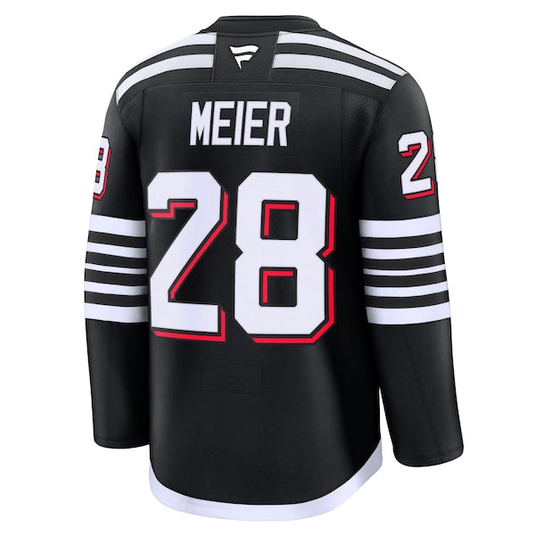 Timo Meier New Jersey Devils Alternate Premium Jersey - Black - Image 3