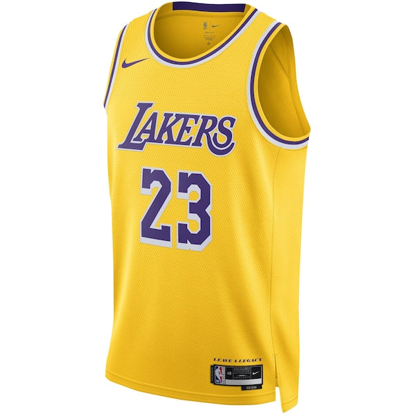 LeBron James Los Angeles Lakers Nike Unisex Swingman Jersey - Icon Edition - Gold/White - Image 6