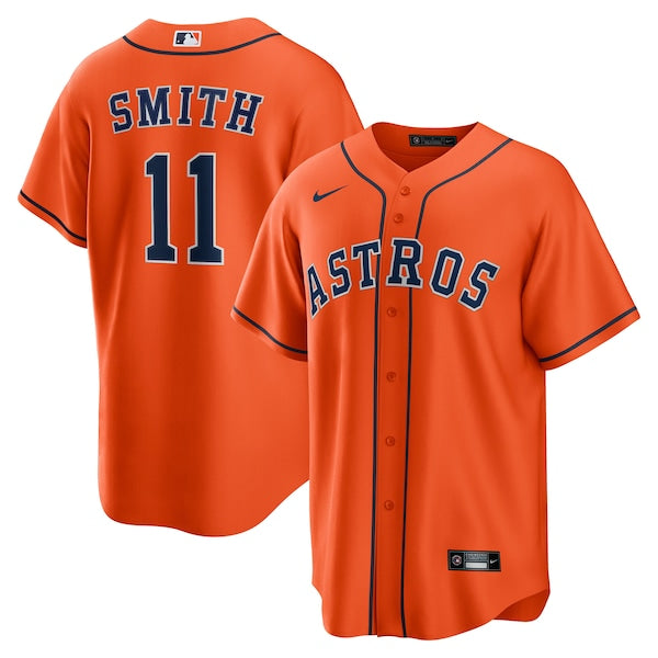 Cam Smith Houston Astros Nike Alternate Replica Jersey - Orange/White - Image 2