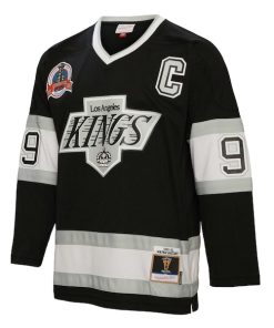 Alternative view of Wayne Gretzky Los Angeles Kings Captain Patch 1992/93 Blue Line Player Jersey - Black