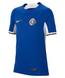 Alternative view of Enzo Fern¨¢ndez Chelsea Nike Youth 2023/24 Home Stadium Replica Jersey - Blue
