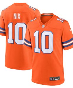 Bo Nix Denver Broncos Nike Mile High Collection 1977 Throwback Player Game Jersey - Orange