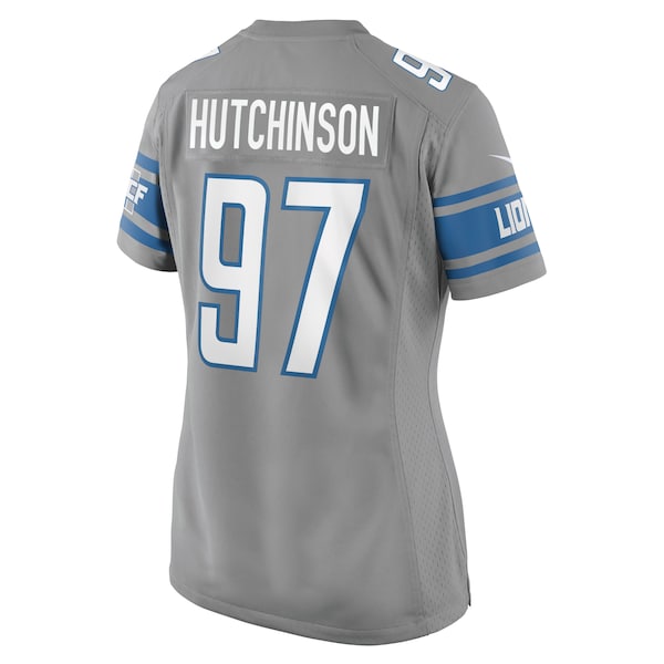 Aidan Hutchinson Detroit Lions Nike Women's Game Jersey - Silver/Blue - Image 4