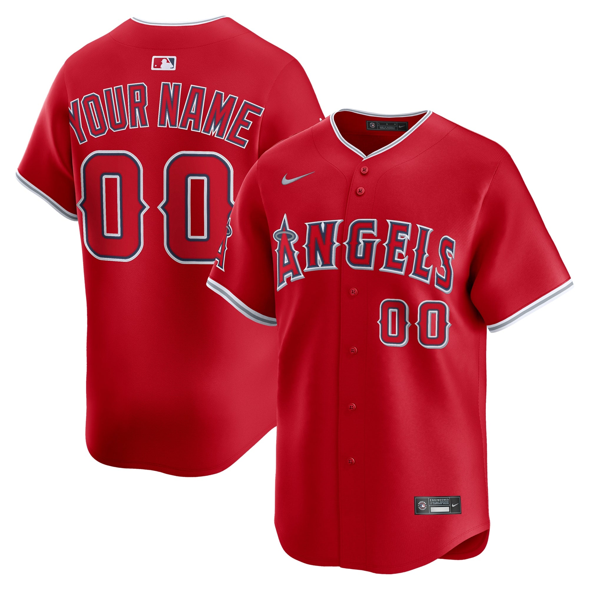 Los Angeles Angels Nike Home Limited Custom Jersey - White/Red - Image 5