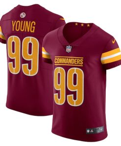 Alternative view of Chase Young Washington Commanders Nike Vapor Elite Jersey - Burgundy/Black/White