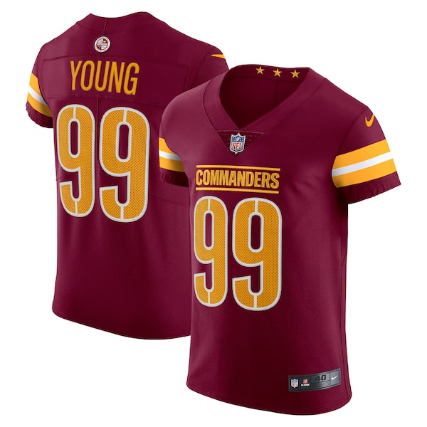 Chase Young Washington Commanders Nike Vapor Elite Jersey - Burgundy/Black/White - Image 2