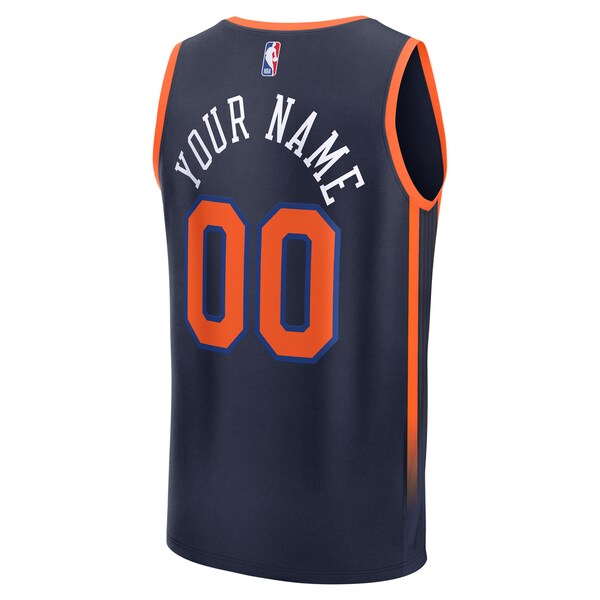 New York Knicks Youth Custom Fast Break Jersey - Navy - Statement Edition - Image 4