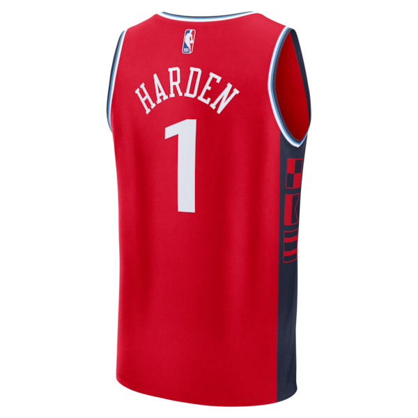 James Harden LA Clippers Fast Break Replica Player Jersey - Statement Edition - Red - Image 3