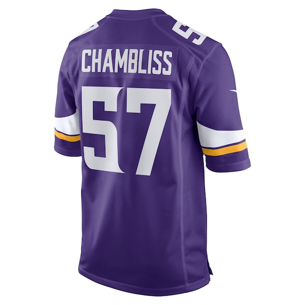 Chaz Chambliss Minnesota Vikings Nike Team Game Jersey - Purple - Image 3