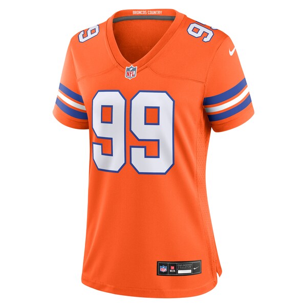 Zach Allen Denver Broncos Nike Women's Mile High Collection 1977 Throwback Player Game Jersey - Orange - Image 2