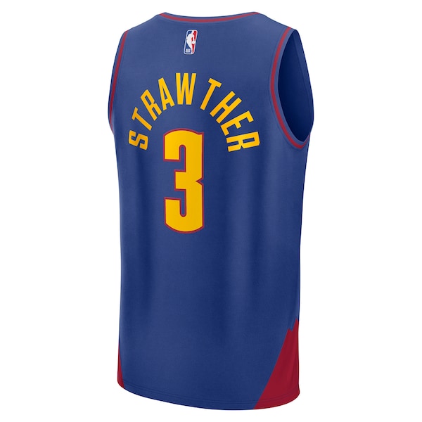 Julian Strawther Denver Nuggets Fast Break Replica Player Jersey - Statement Edition - Blue - Image 3
