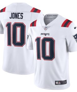 Mac Jones New England Patriots Nike Vapor Limited Jersey - White/Navy
