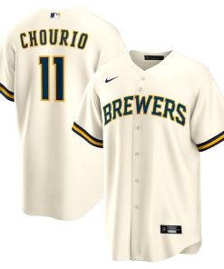 Jackson Chourio Milwaukee Brewers Nike Home Replica Jersey - Cream