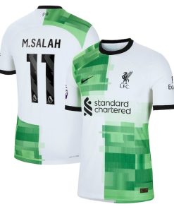 Alternative view of Mohamed Salah Liverpool Nike 2023/24 Away Authentic Player Jersey - White/Red