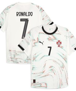 Cristiano Ronaldo Portugal National Team Puma 2025 Away Authentic Jersey - White