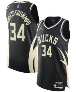Giannis Antetokounmpo Milwaukee Bucks Jordan Brand Authentic Player Jersey - Statement Edition - Black