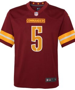Alternative view of Jayden Daniels Washington Commanders Nike Youth 2024 NFL Draft First Round Pick Player Game Jersey - Burgundy