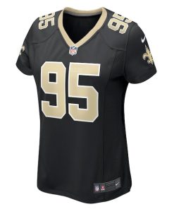 Alternative view of Albert Huggins New Orleans Saints Nike Women's Player Game Jersey - Black