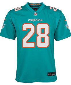 Alternative view of De¡¯Von Achane Miami Dolphins Nike Youth Team Player Game Jersey - Aqua