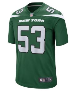 Alternative view of Zaire Barnes New York Jets Nike  Game Jersey - Gotham Green