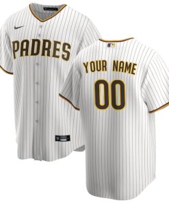 San Diego Padres Nike Home Replica Custom Jersey - White