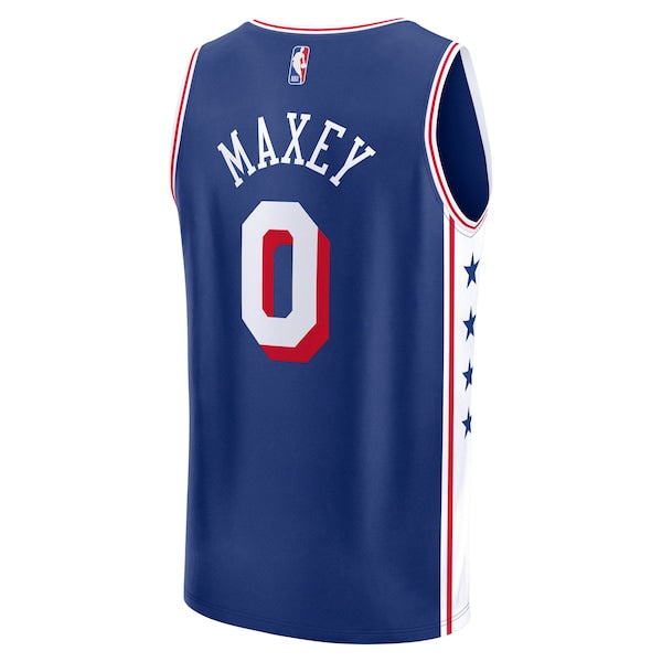Tyrese Maxey Philadelphia 76ers Big & Tall Fast Break Jersey - Icon Edition - Royal - Image 3