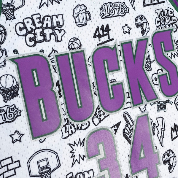 Ray Allen Milwaukee Bucks 2000/01 Swingman Jersey - White - Image 4