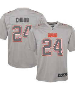 Nick Chubb Cleveland Browns Nike Youth Atmosphere Game Jersey - Gray