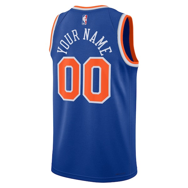 New York Knicks Nike Unisex Swingman Custom Jersey Blue - Icon Edition - Image 3