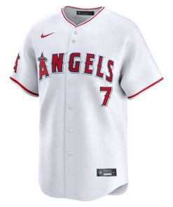 Alternative view of Jo Adell Los Angeles Angels Nike Home Limited Player Jersey - White