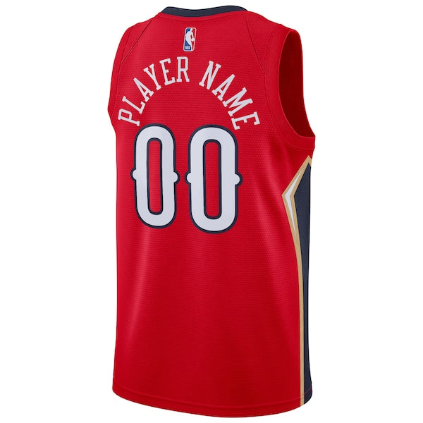 New Orleans Pelicans Jordan Brand Swingman Custom Jersey - Statement Edition - Red - Image 3