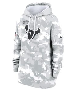 Alternative view of Houston Texans Nike Women's 2024 Salute To Service Club Fleece Pullover Hoodie - Arctic Camo