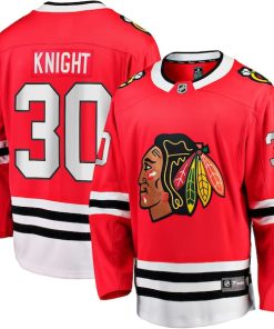 Spencer Knight Chicago Blackhawks  Home Breakaway Jersey - Red