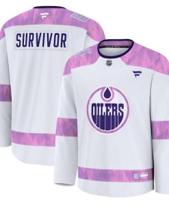 Edmonton Oilers  Hockey Fights Cancer Practice Jersey - White