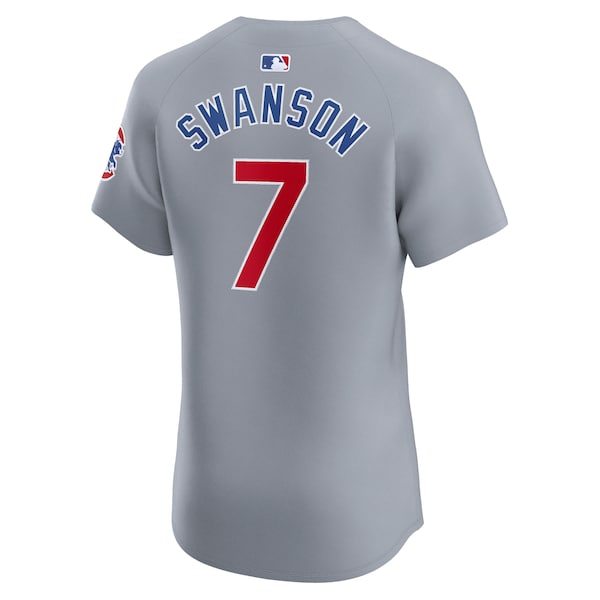 Dansby Swanson Chicago Cubs Nike Road Elite Player Jersey - Gray - Image 3