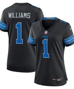 Alternative view of Jameson Williams Detroit Lions Nike Women's 2nd Alternate Game Player Jersey - Black/Blue