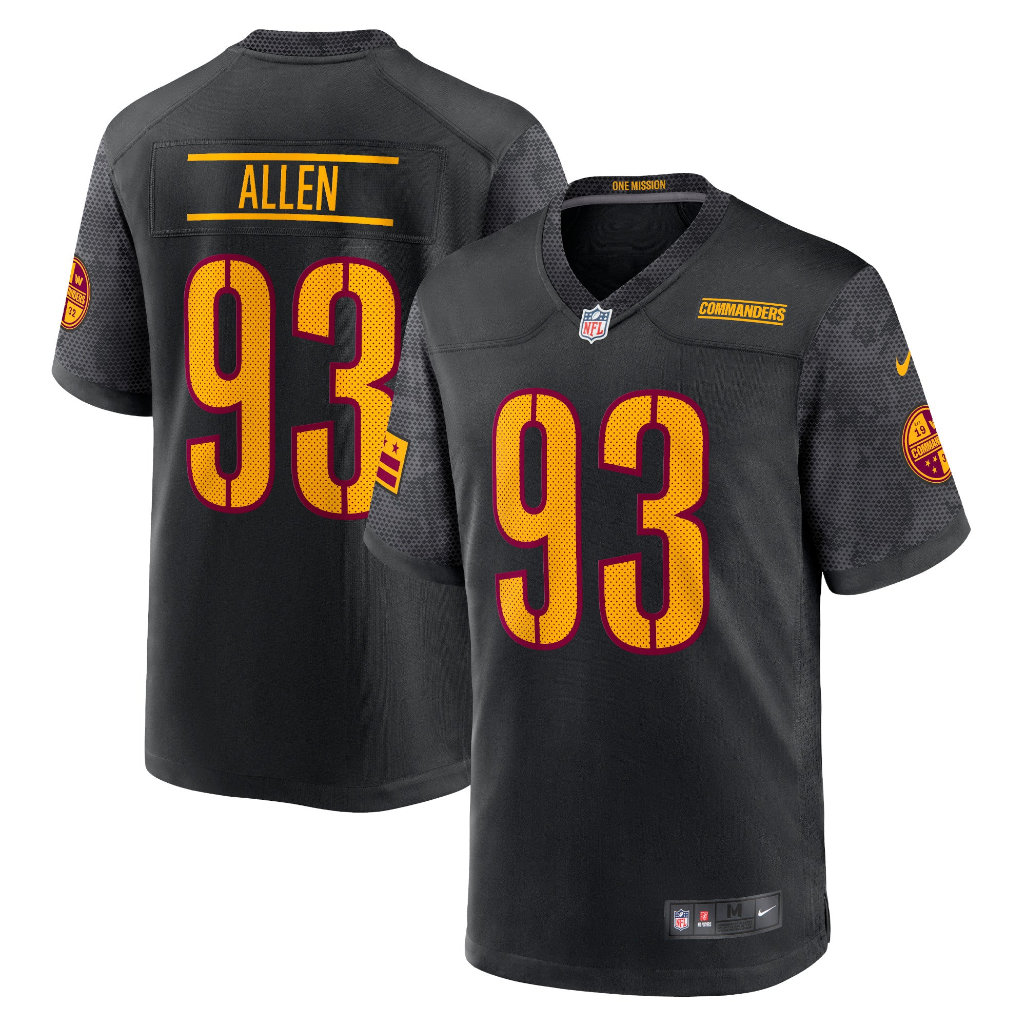 Jonathan Allen Washington Commanders Nike Game Jersey - Burgundy/Black/White - Image 7
