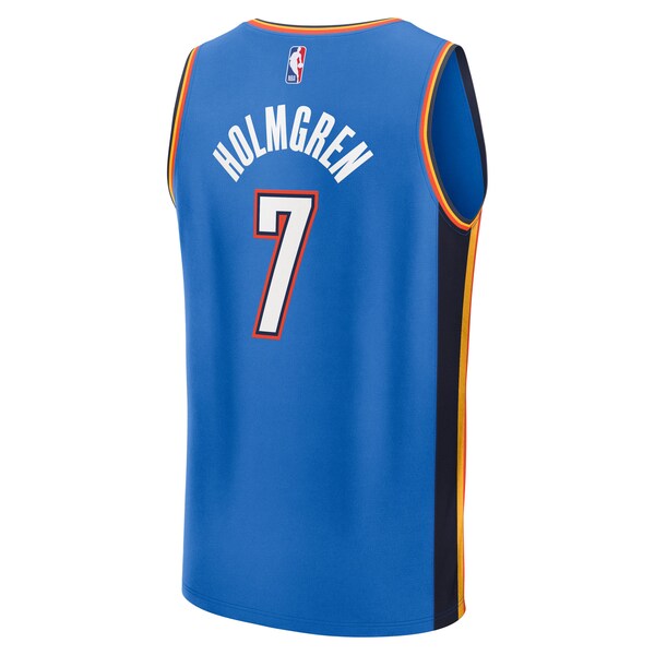 Chet Holmgren Oklahoma City Thunder Youth 2025 NBA Finals Champions Fast Break Replica Player Jersey - Blue - Icon Edition - Image 3
