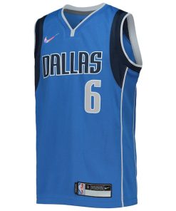 Alternative view of Kristaps Porzingis Dallas Mavericks Nike Youth 2021/22 Diamond Swingman Jersey - Icon Edition - Blue