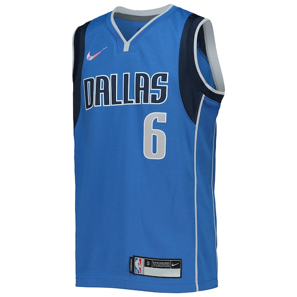 Kristaps Porzingis Dallas Mavericks Nike Youth 2021/22 Diamond Swingman Jersey - Icon Edition - Blue - Image 2