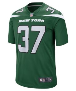 Alternative view of Bryce Hall New York Jets Nike Game Jersey - Gotham Green