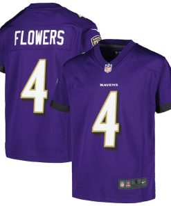 Zay Flowers Baltimore Ravens Nike Youth Game Jersey - Purple