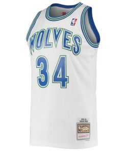 Alternative view of Isaiah Rider Minnesota Timberwolves 1995/96 Hardwood Classics Swingman Jersey - White